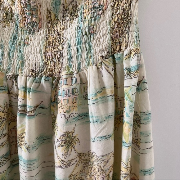 Raya Sun Pastel Yellow Halter Tropical Patterned Sundress Women’s Size XL Vacay - Picture 14 of 16